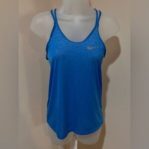 Nike Dri-Fit Tank Top Keyhole Back Size XS Blue Gently Used Excellent Condition
